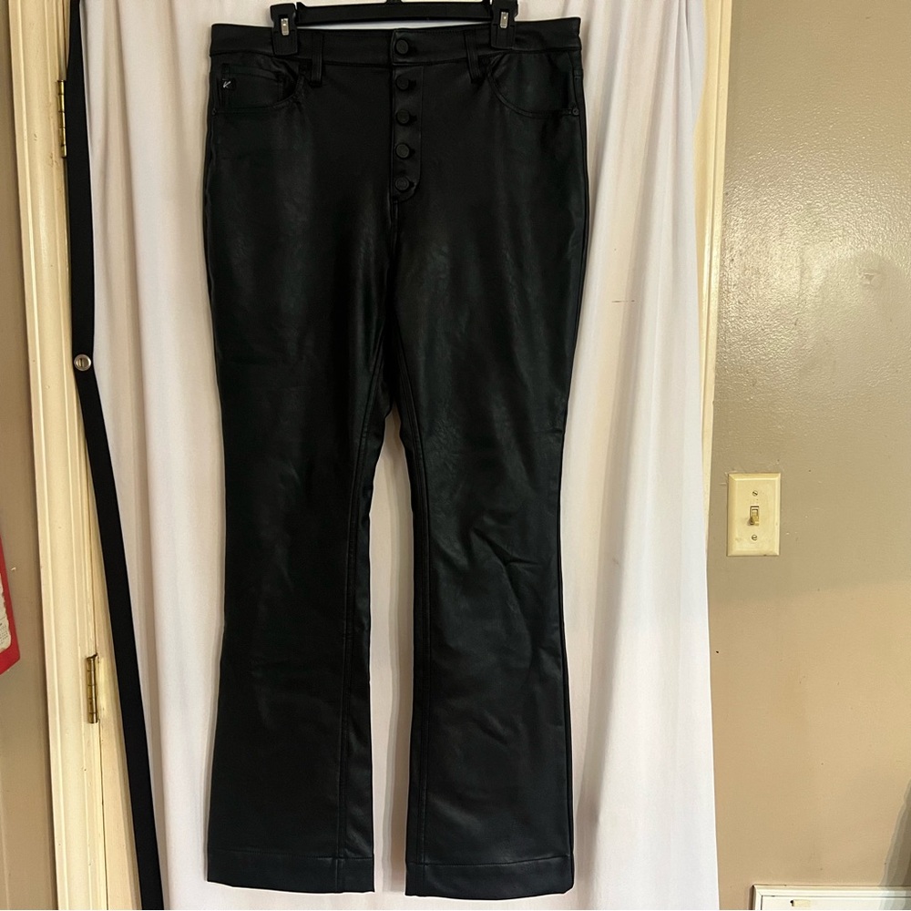 KanCan leather bootcut pants